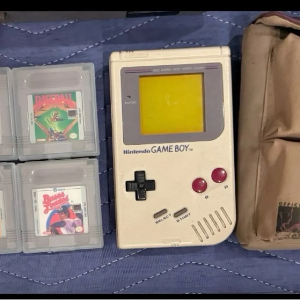 Nintendo Game Boy Handheld - Off-White Body with Burgundy Buttons